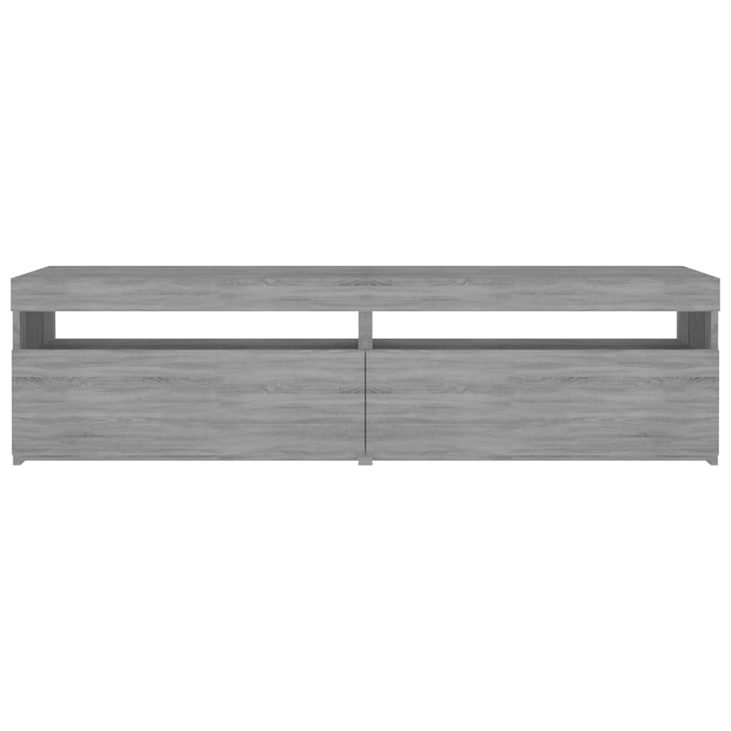 TV-Schrank mit LED-Leuchten 2 Stück Grau Sonoma 75x35x40 cm