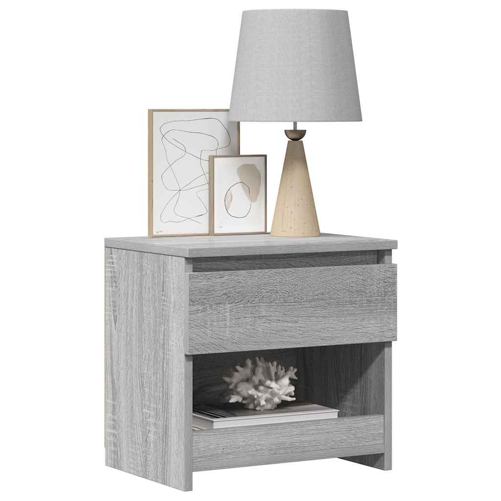 Nachttische 2 Stk. Grau Sonoma 40x30x39 cm Holzwerkstoff