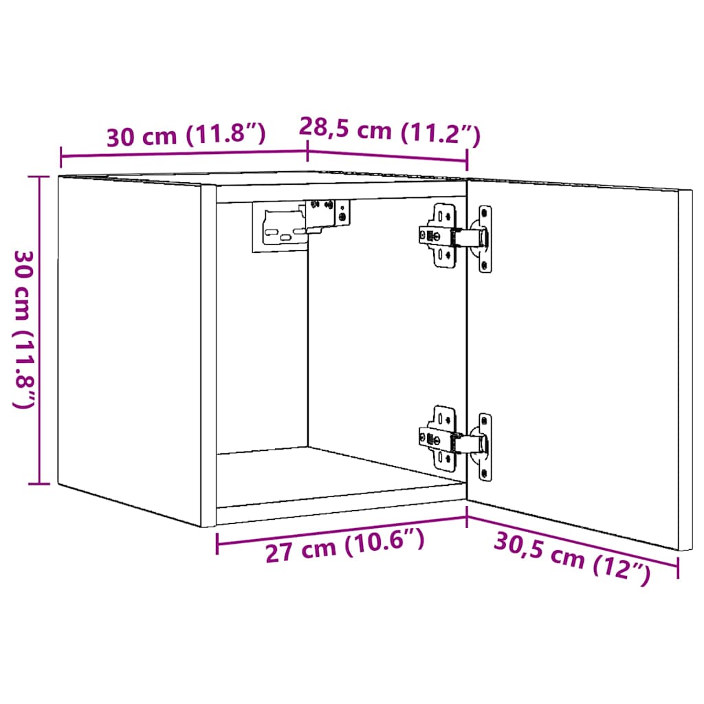 TV-Wandschrank Räuchereiche 30,5x30x30 cm