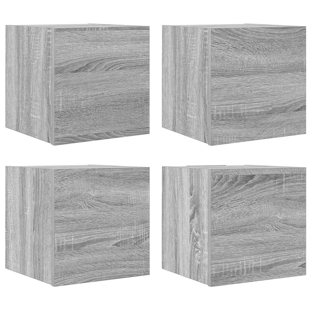TV-Wandschränke 4 Stk. Grau Sonoma 30,5x30x30 cm