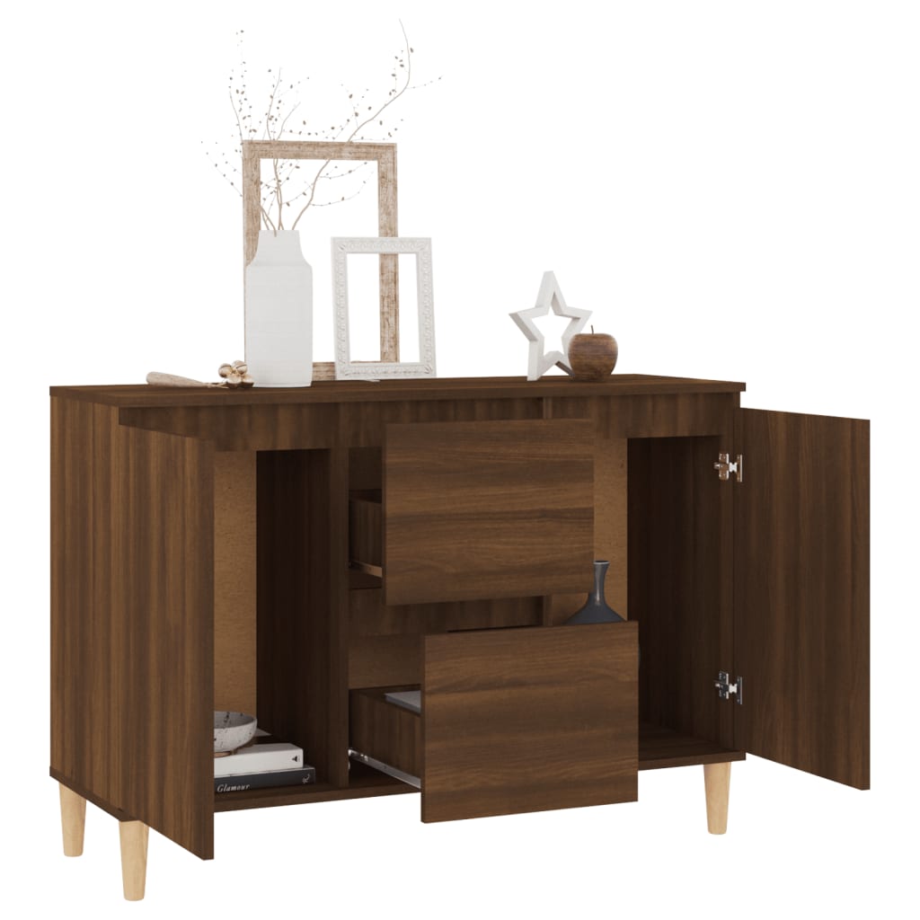 Sideboard Braun Eichen-Optik 103,5x35x70 cm Holzwerkstoff