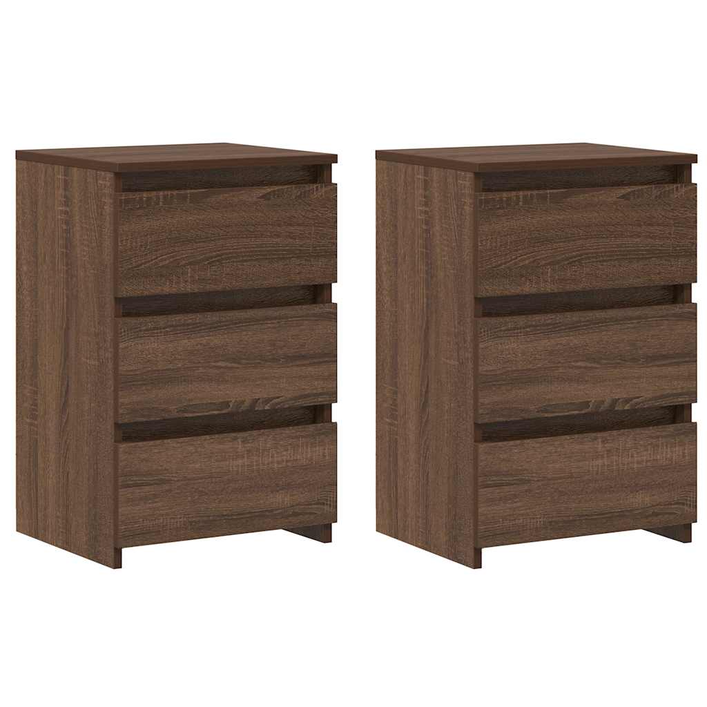 Nachttische 2 Stk. Braun Eiche 40x35x62,5 cm Holzwerkstoff