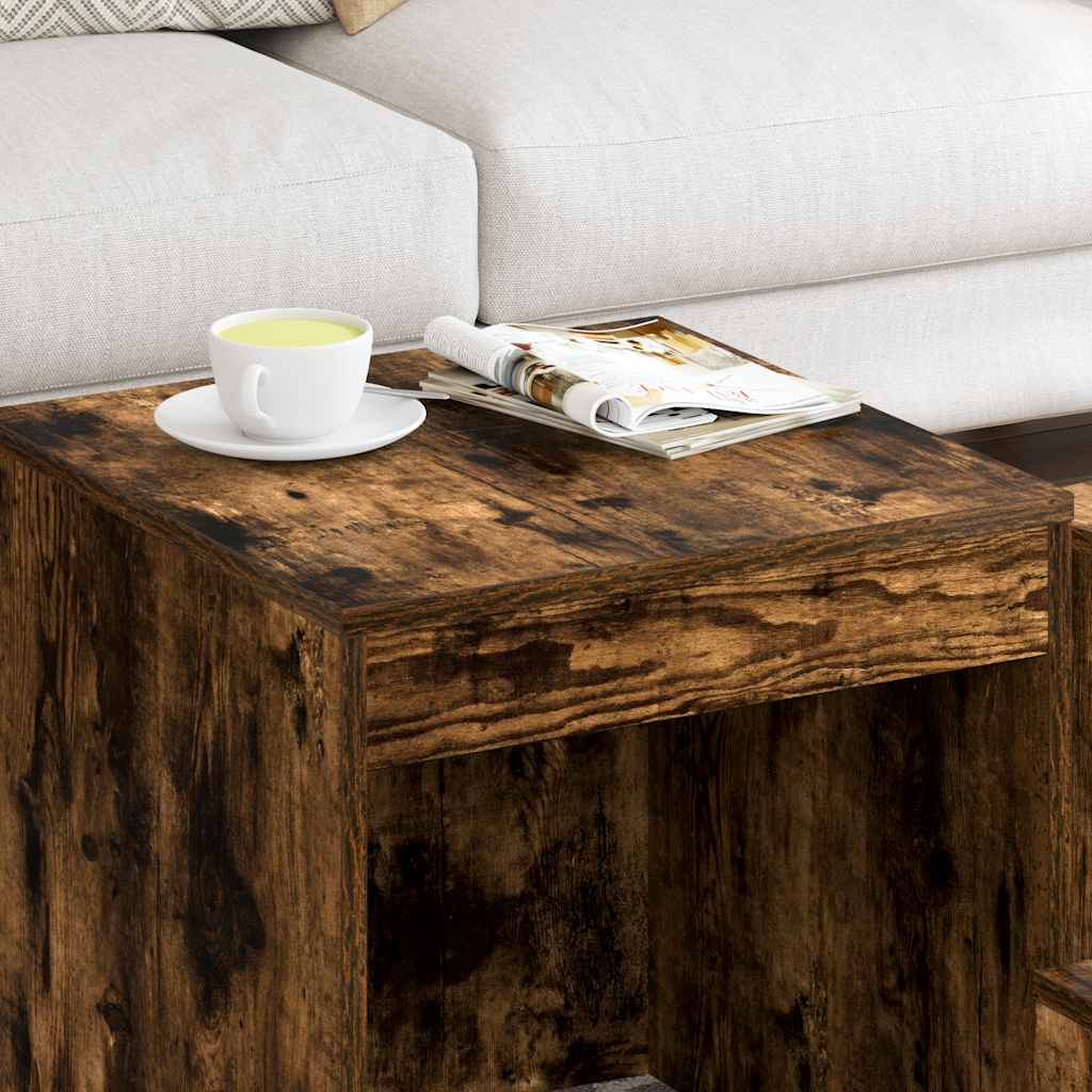 Satztische 3 Stk. Räuchereiche Holzwerkstoff