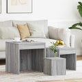 Satztische 3 Stk. Grau Sonoma Holzwerkstoff