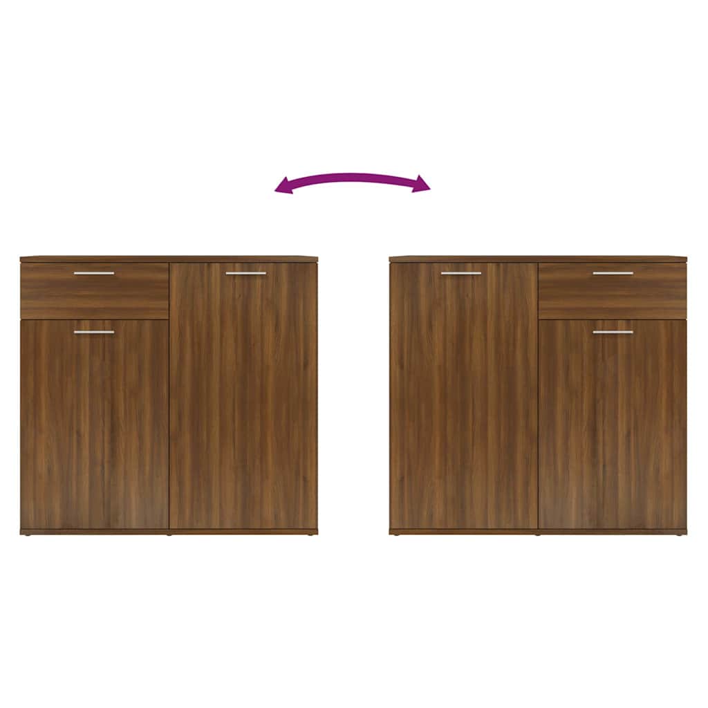 Sideboard Braun Eichen-Optik 80x36x75 cm Holzwerkstoff