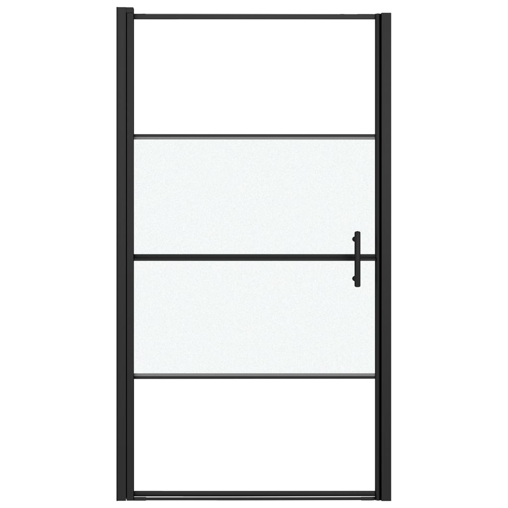 Duschtür 100x178 cm Halbmatt Hartglas Schwarz