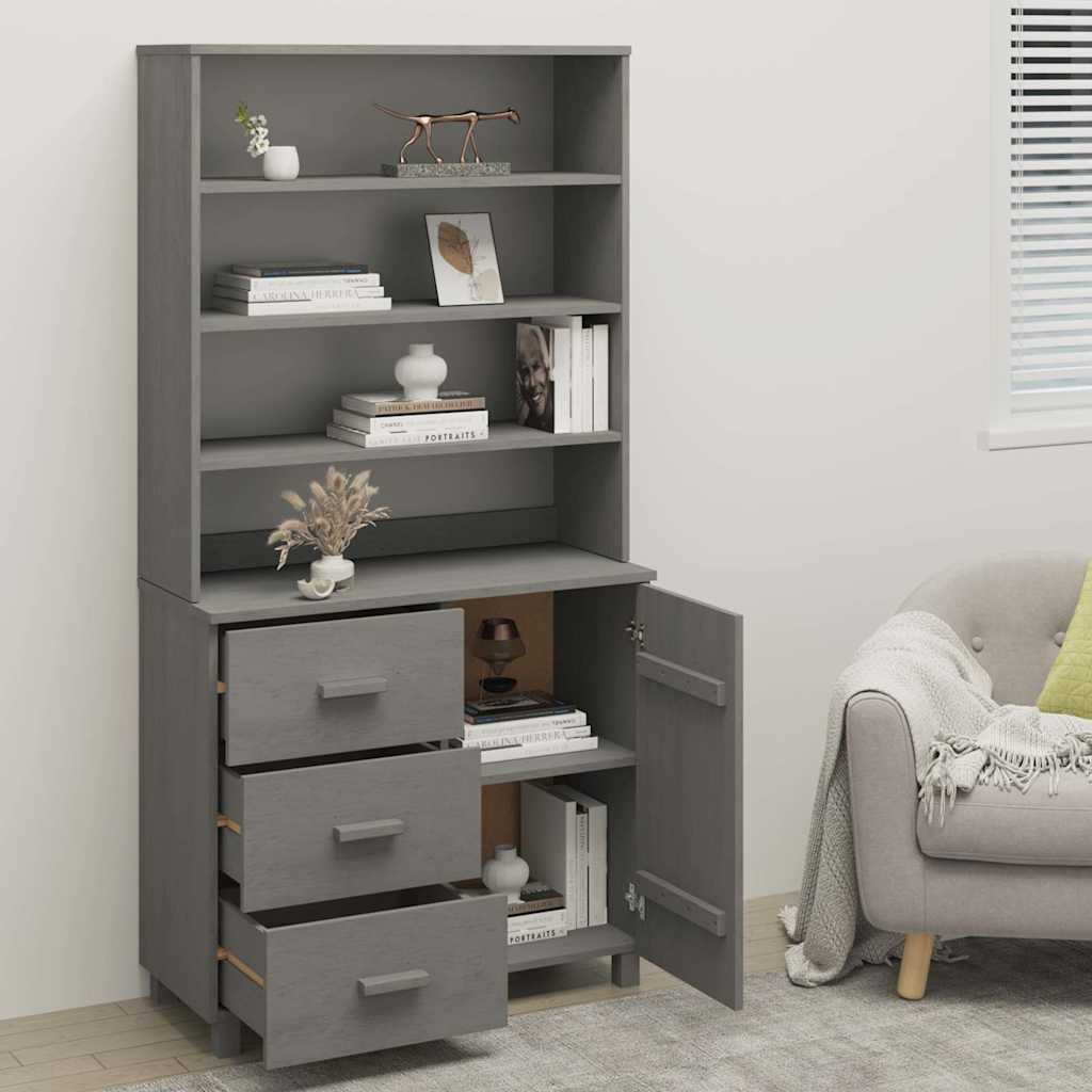 Highboard HAMAR Massivholz Kiefer Hellgrau