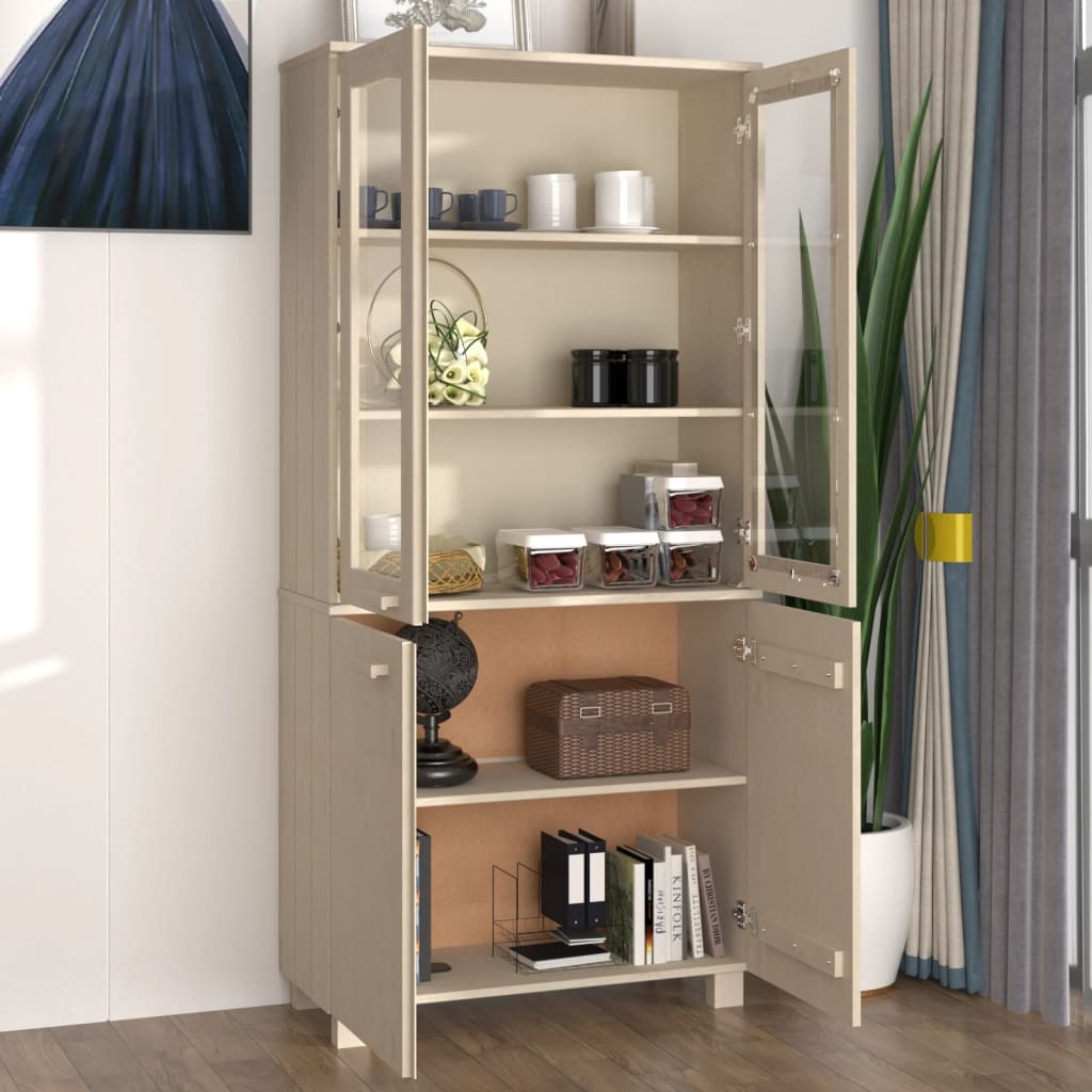 Highboard HAMAR Massivholz Kiefer Honigbraun