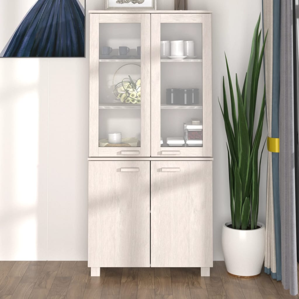 Highboard HAMAR Massivholz Kiefer Weiß