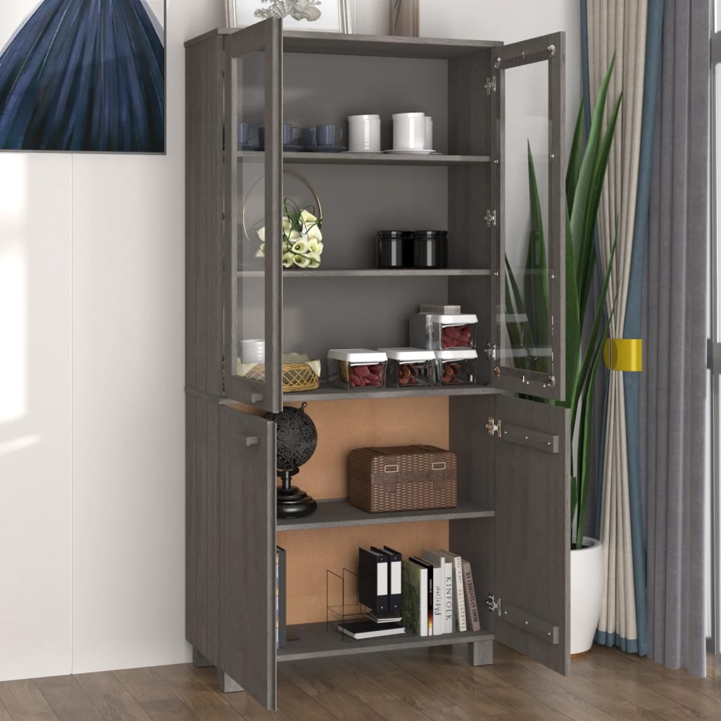 Highboard HAMAR Massivholz Kiefer Hellgrau