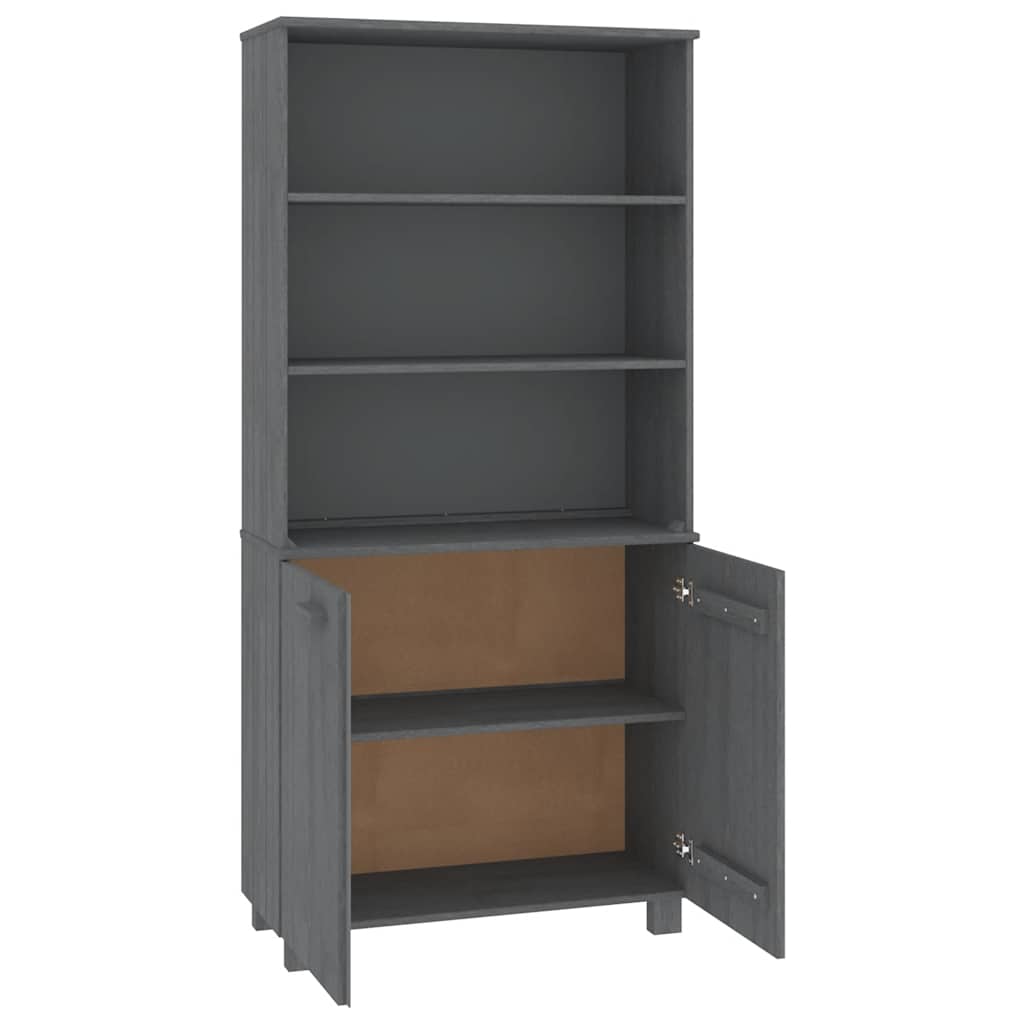 Highboard HAMAR Massivholz Kiefer Dunkelgrau