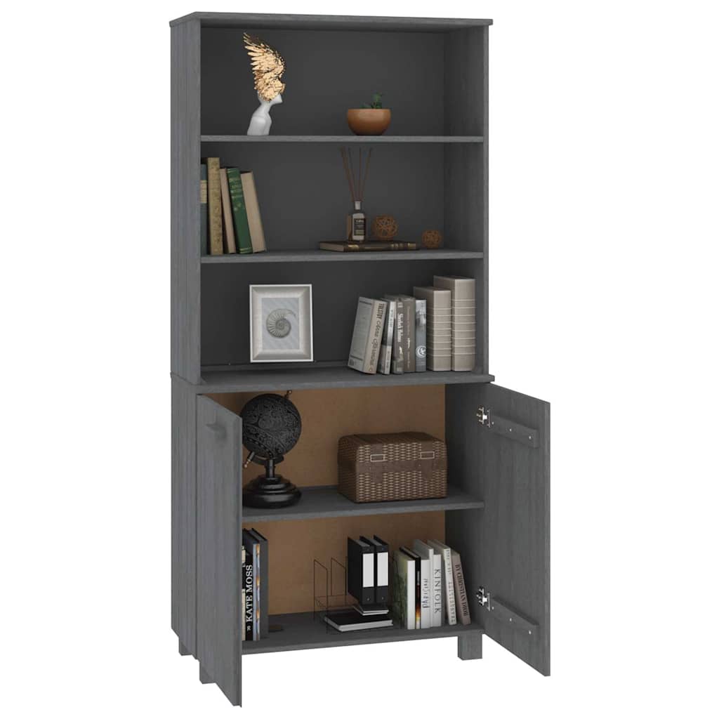 Highboard HAMAR Massivholz Kiefer Dunkelgrau