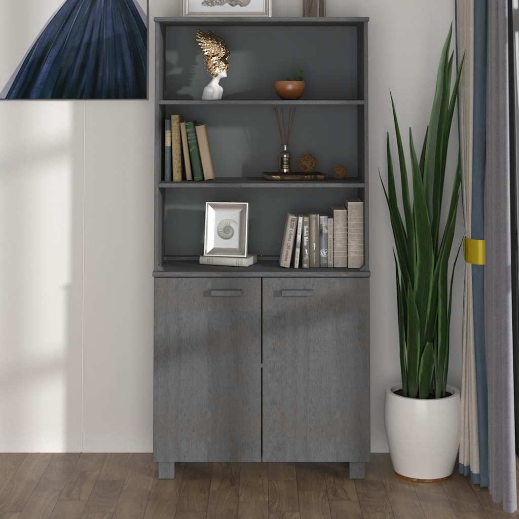 Highboard HAMAR Massivholz Kiefer Dunkelgrau