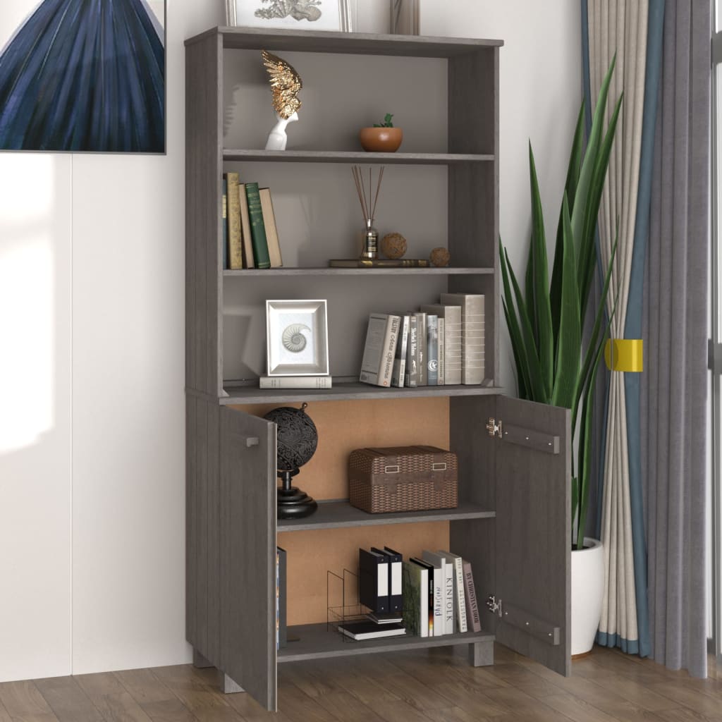 Highboard HAMAR Massivholz Kiefer Hellgrau