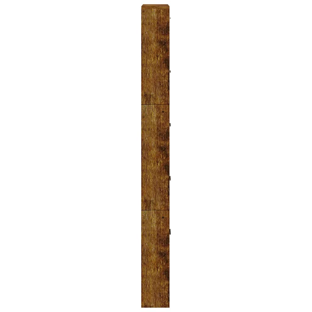 Schuhschrank Räuchereiche 59x17x169 cm Holzwerkstoff