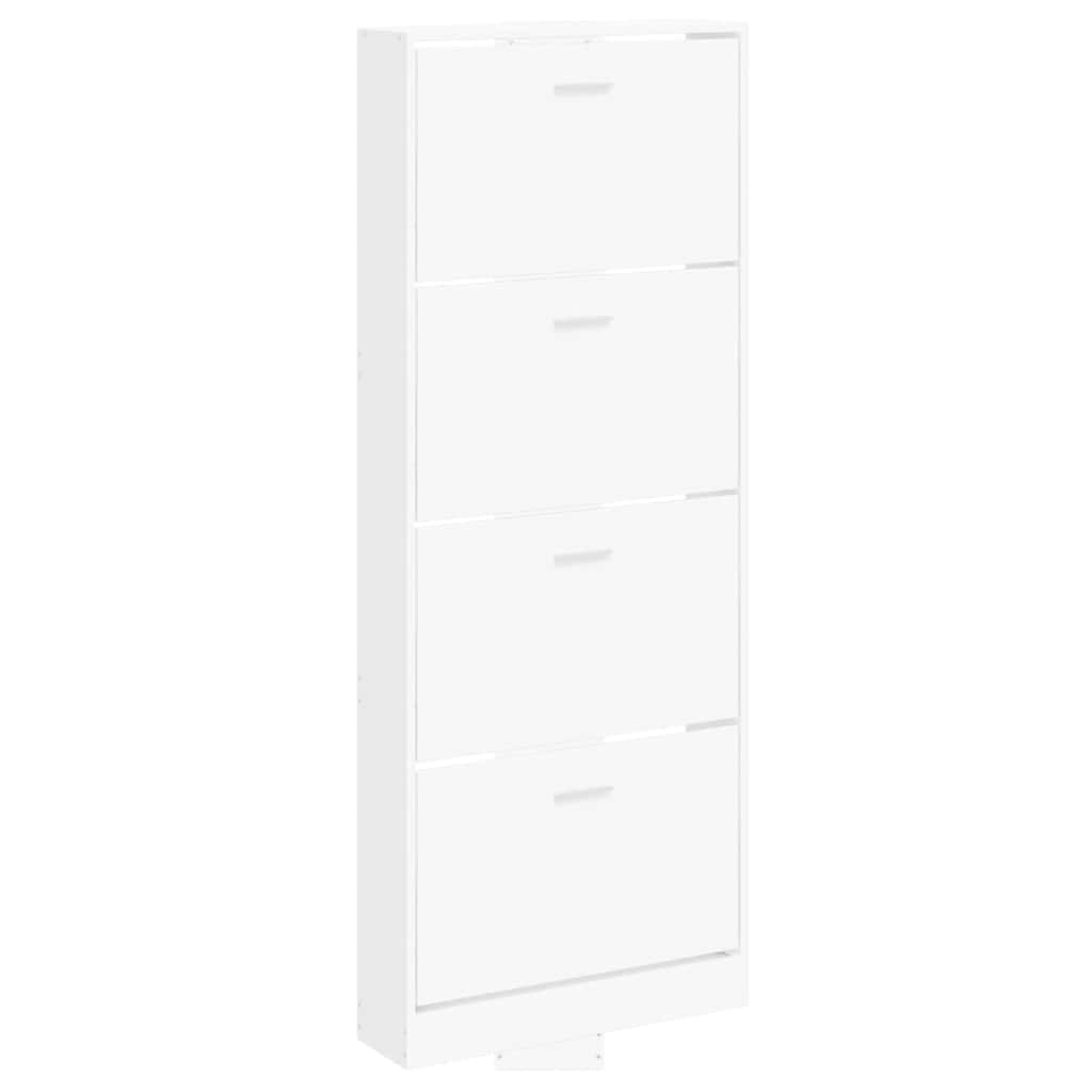Schuhschrank Weiß 59x17x150 cm Holzwerkstoff