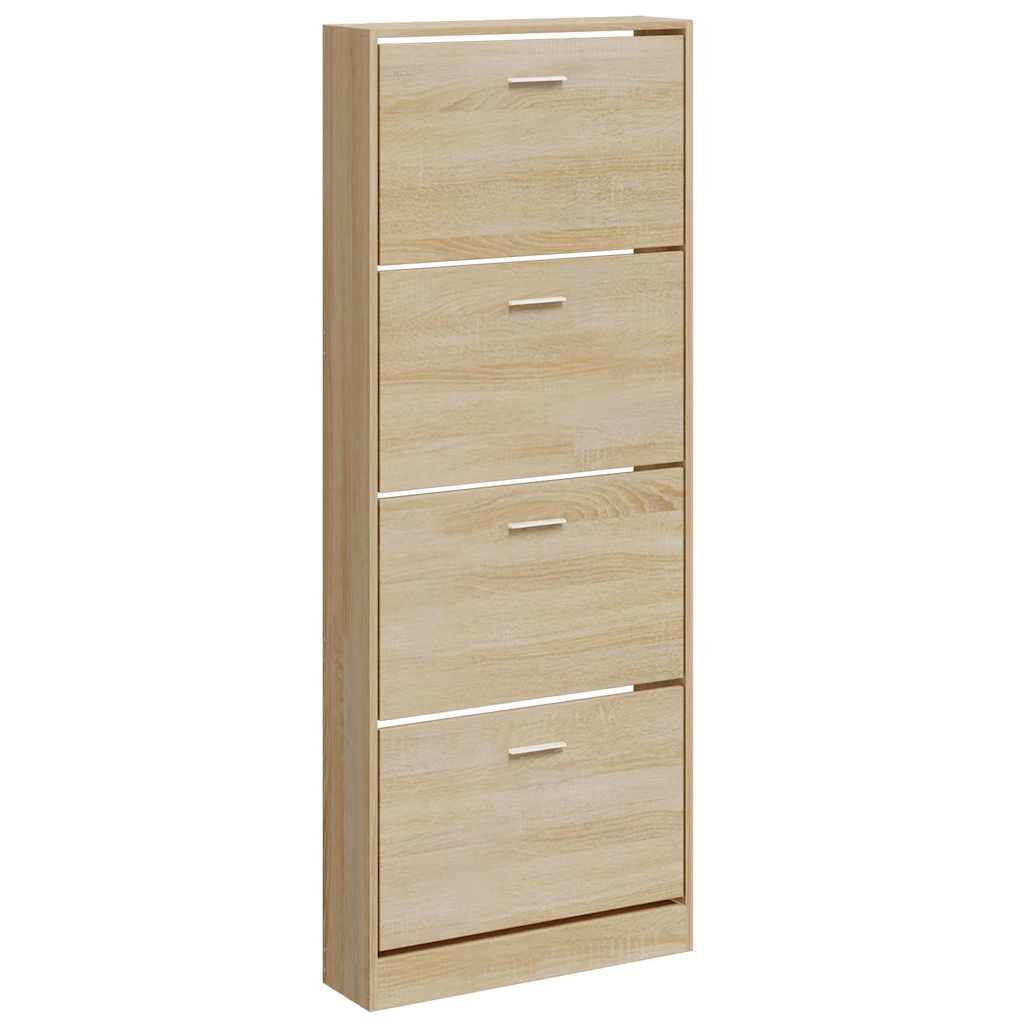 Schuhschrank Eichen-Optik 59x17x150 cm Holzwerkstoff