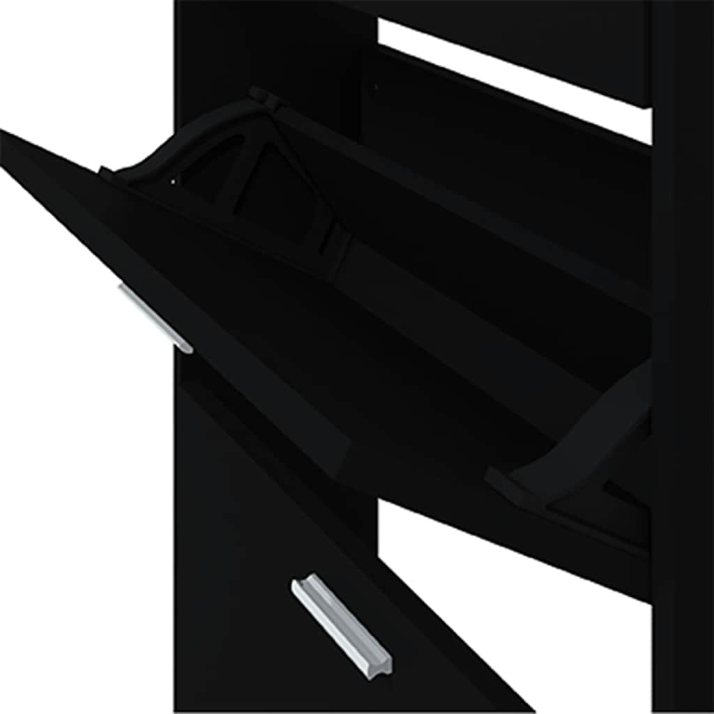 Schuhschrank Schwarz 59x17x150 cm Holzwerkstoff