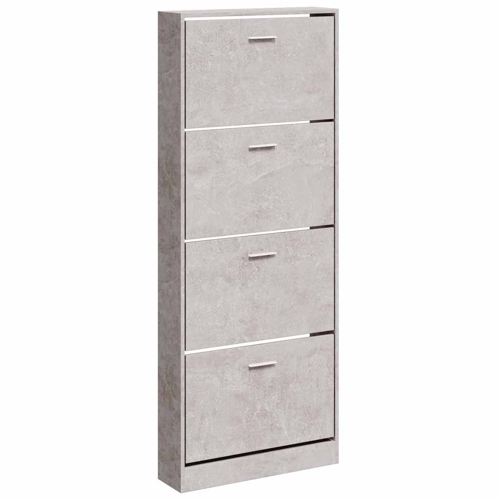 Schuhschrank Betongrau 59x17x150 cm Holzwerkstoff