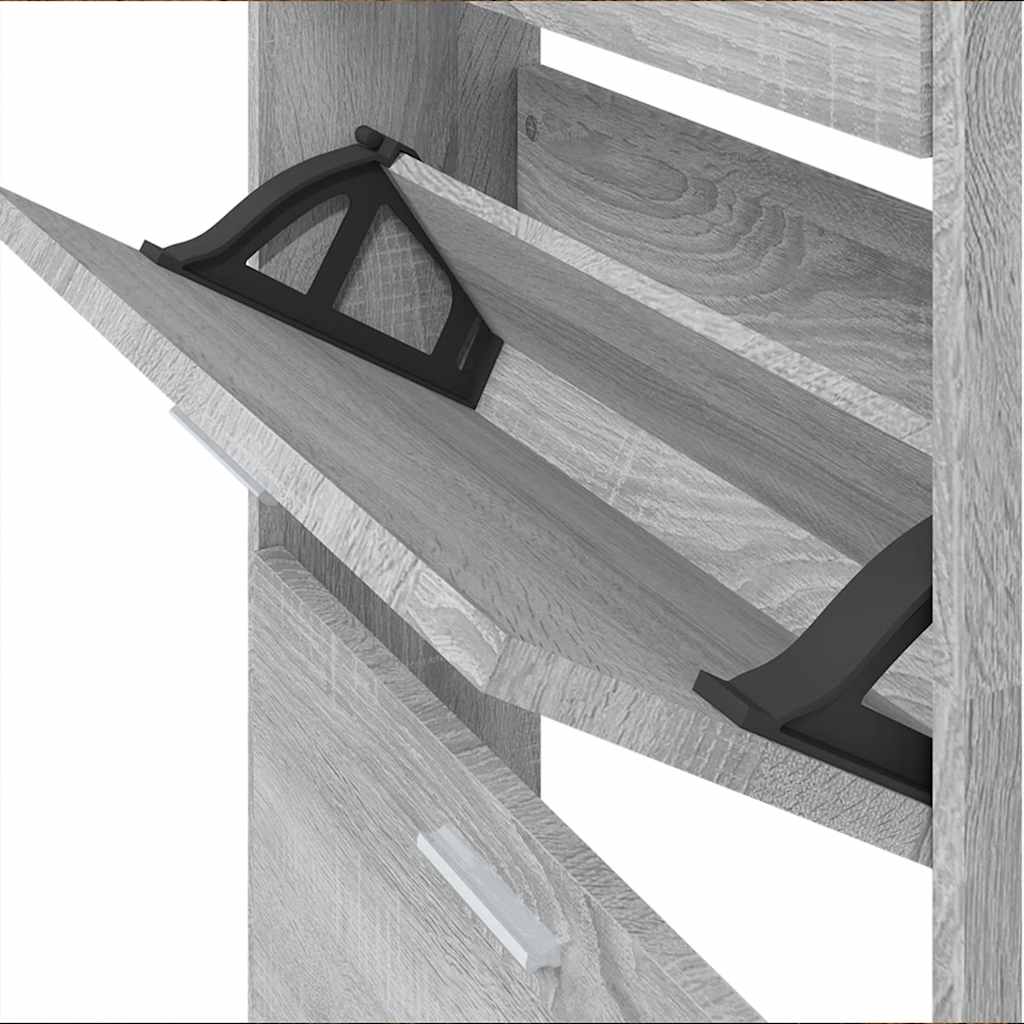 Schuhschrank Grau Sonoma 59x17x150 cm Holzwerkstoff