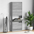 Schuhschrank Grau Sonoma 59x17x150 cm Holzwerkstoff