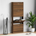 Schuhschrank Braun Eichen-Optik 59x17x150 cm Holzwerkstoff