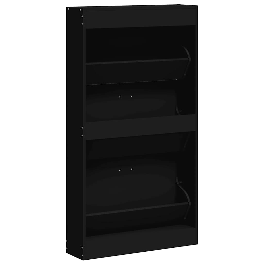 Schuhschrank Schwarz 59x17x108 cm Holzwerkstoff