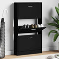 Schuhschrank Schwarz 59x17x108 cm Holzwerkstoff