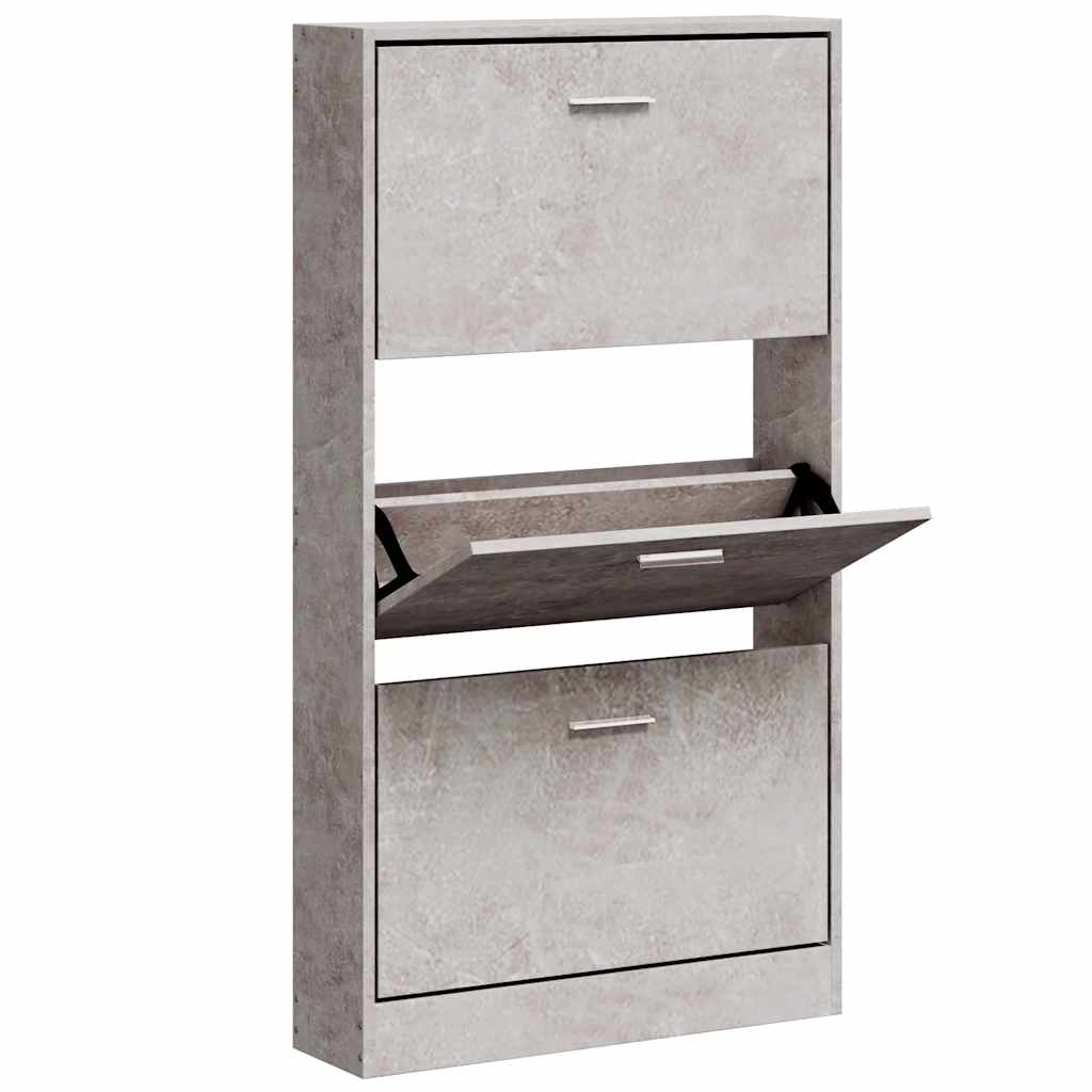 Schuhschrank Betongrau 59x17x108 cm Holzwerkstoff