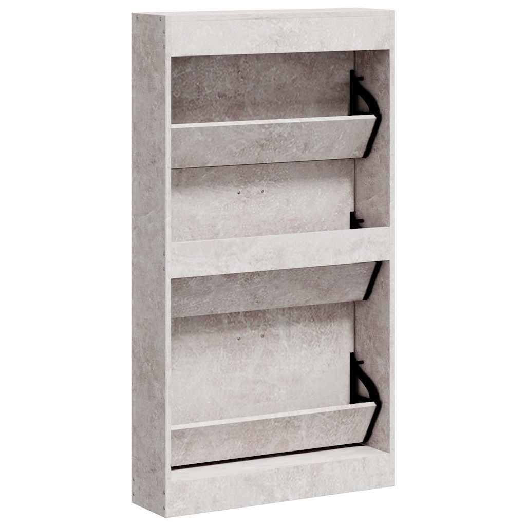 Schuhschrank Betongrau 59x17x108 cm Holzwerkstoff