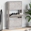 Schuhschrank Betongrau 59x17x108 cm Holzwerkstoff