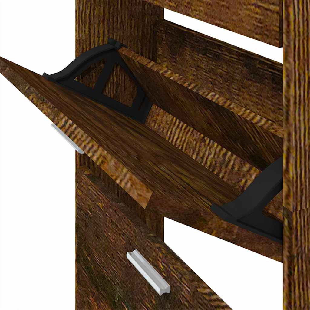 Schuhschrank Räuchereiche 59x17x108 cm Holzwerkstoff