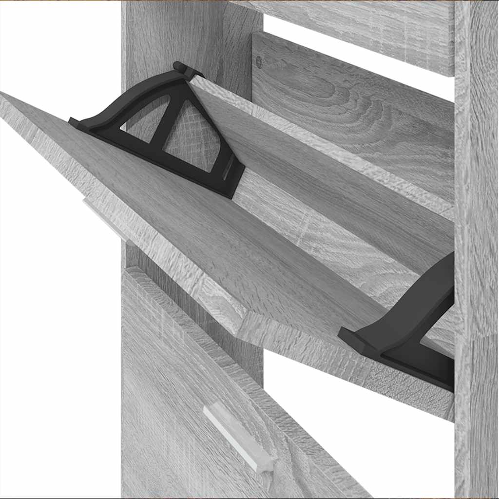 Schuhschrank Grau Sonoma 59x17x108 cm Holzwerkstoff