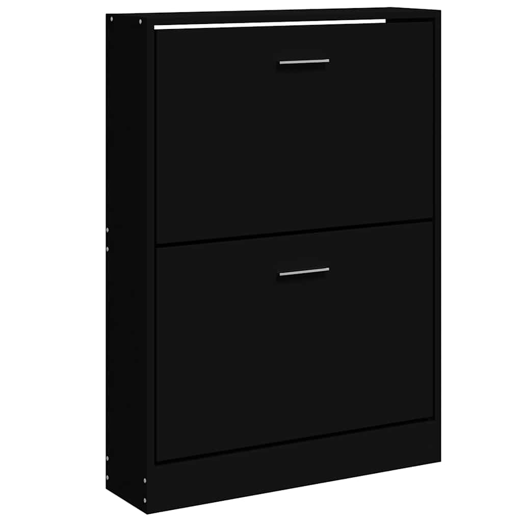 Schuhschrank Schwarz 59x17x81 cm Holzwerkstoff