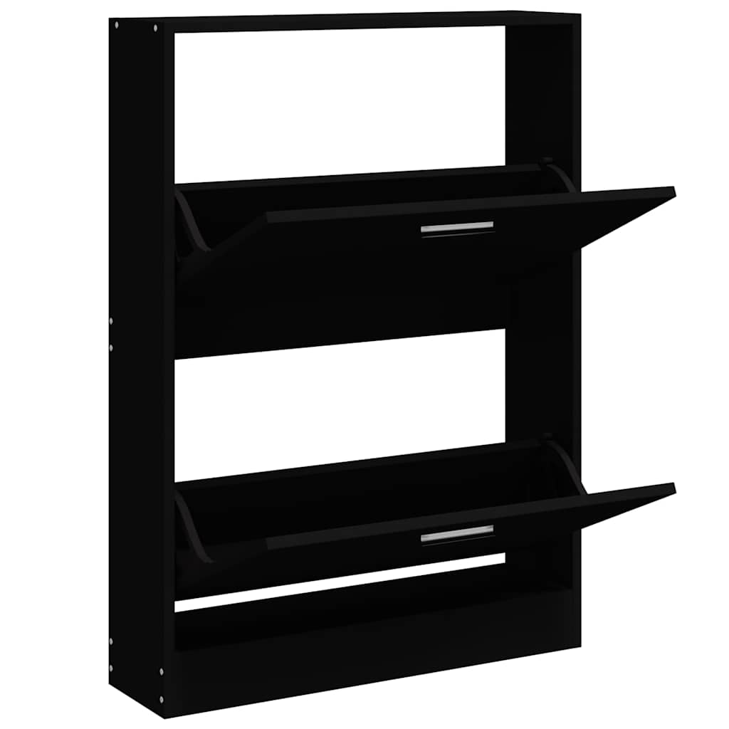 Schuhschrank Schwarz 59x17x81 cm Holzwerkstoff