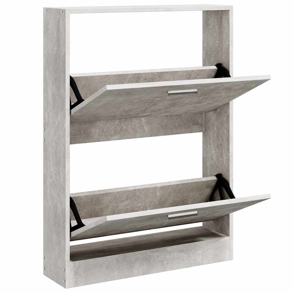 Schuhschrank Betongrau 59x17x81 cm Holzwerkstoff