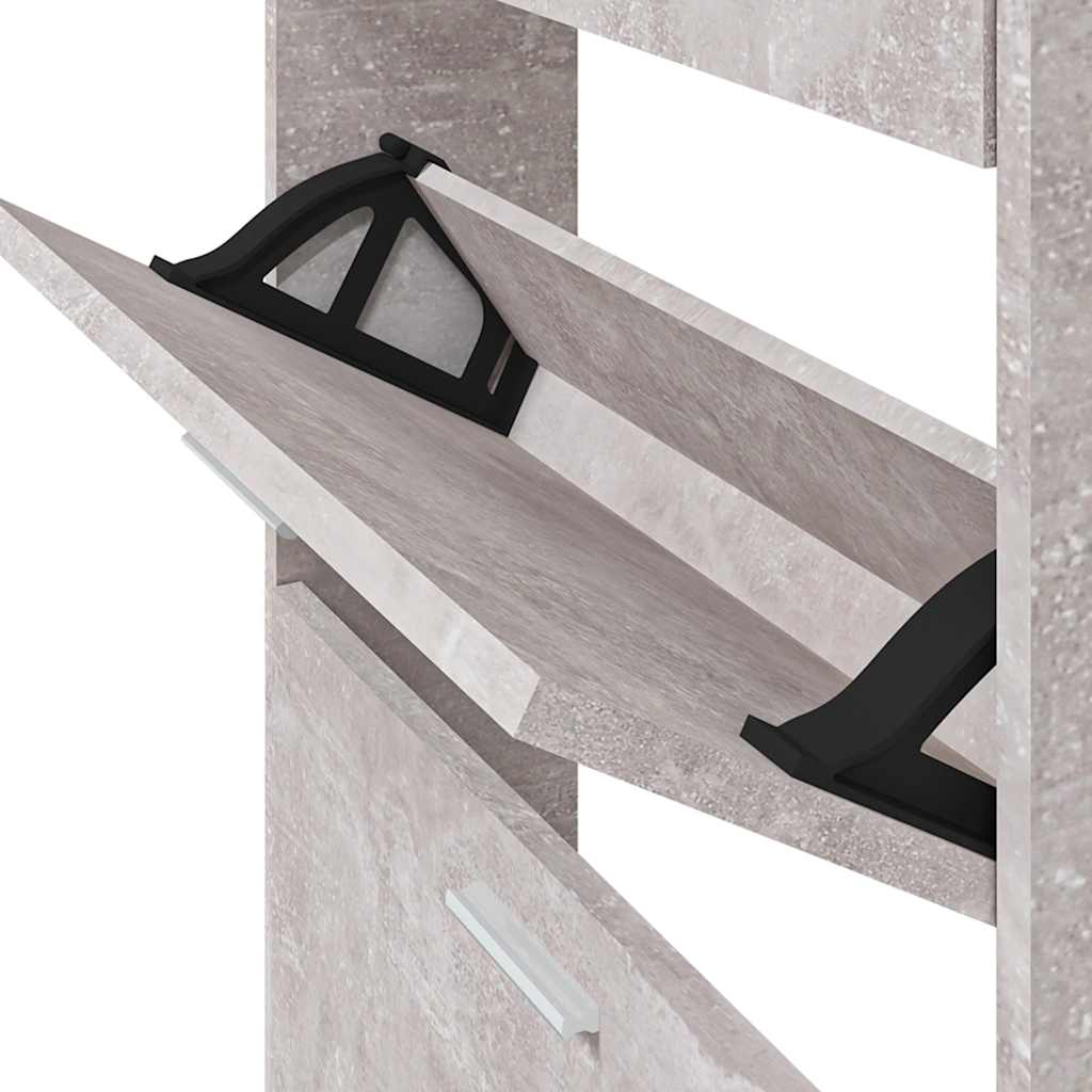 Schuhschrank Betongrau 59x17x81 cm Holzwerkstoff