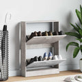 Schuhschrank Betongrau 59x17x81 cm Holzwerkstoff
