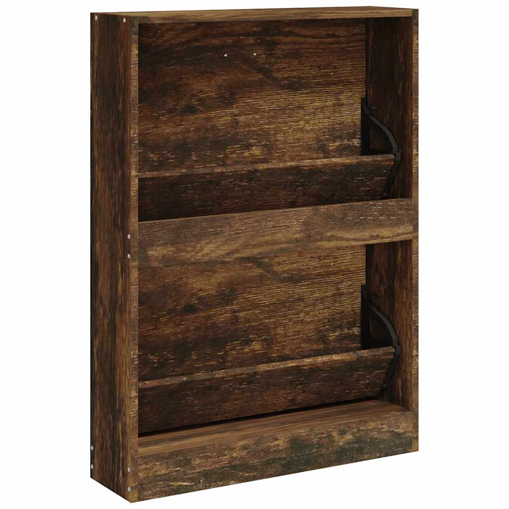 Schuhschrank Räuchereiche 59x17x81 cm Holzwerkstoff