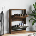 Schuhschrank Räuchereiche 59x17x81 cm Holzwerkstoff