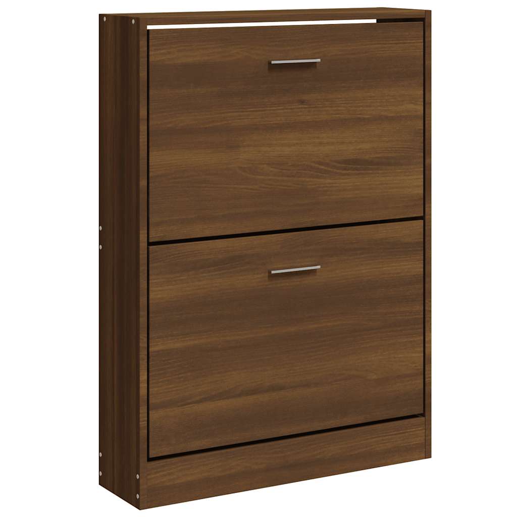Schuhschrank Braun Eichen-Optik 59x17x81 cm Holzwerkstoff