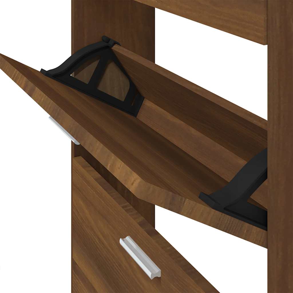 Schuhschrank Braun Eichen-Optik 59x17x81 cm Holzwerkstoff
