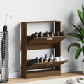 Schuhschrank Braun Eichen-Optik 59x17x81 cm Holzwerkstoff