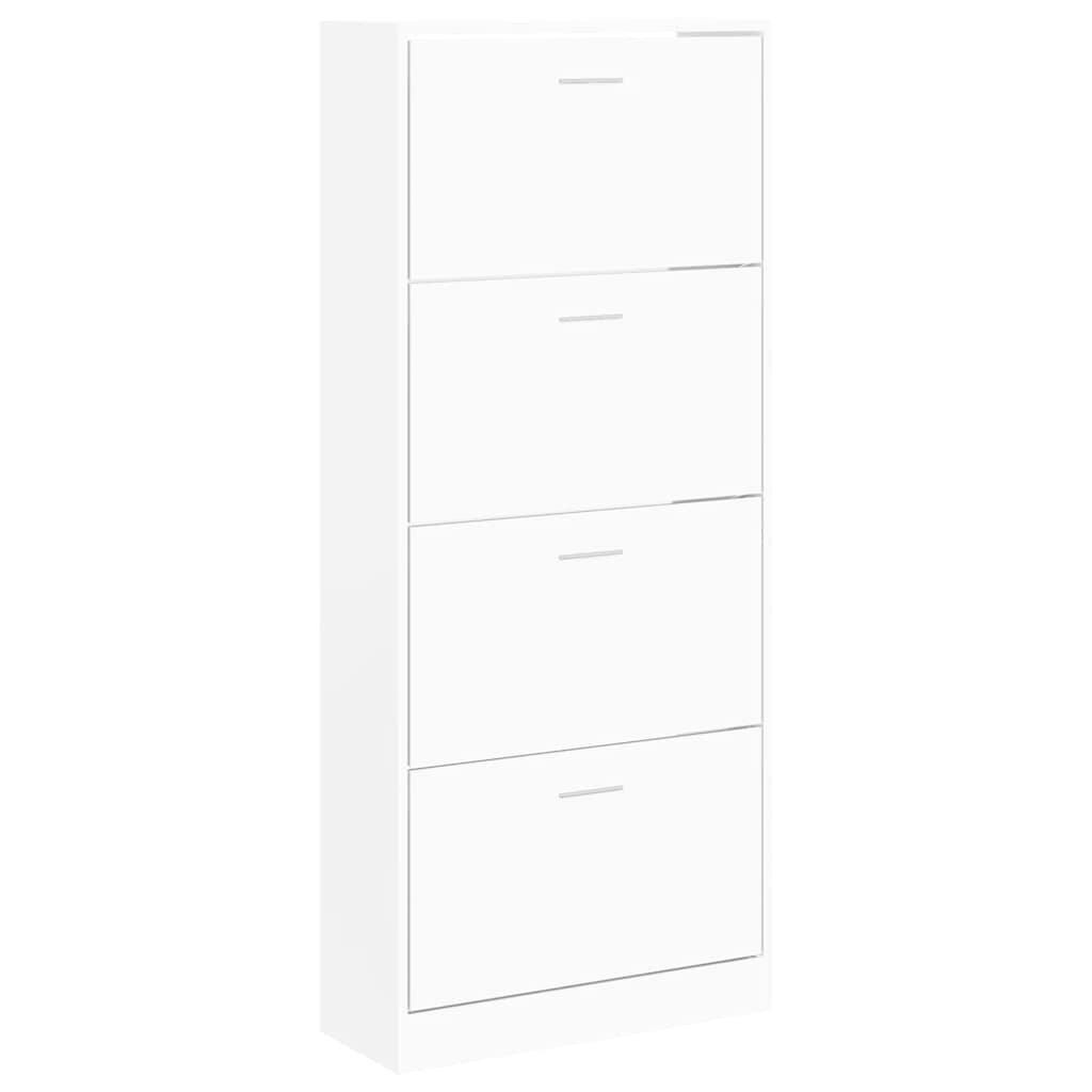 Schuhschrank Weiß 63x24x147 cm Holzwerkstoff