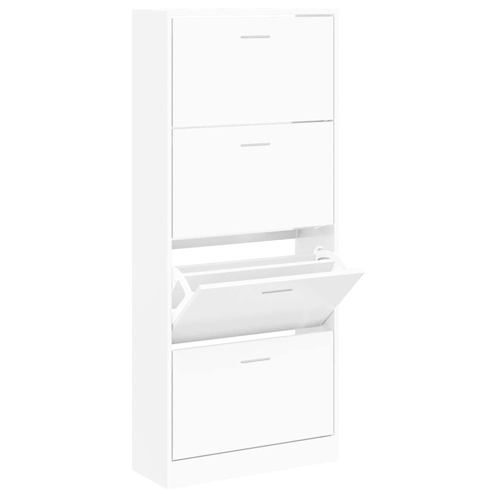 Schuhschrank Weiß 63x24x147 cm Holzwerkstoff