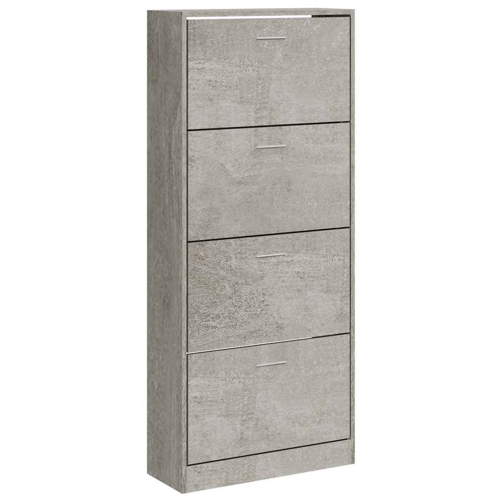 Schuhschrank Betongrau 63x24x147 cm Holzwerkstoff