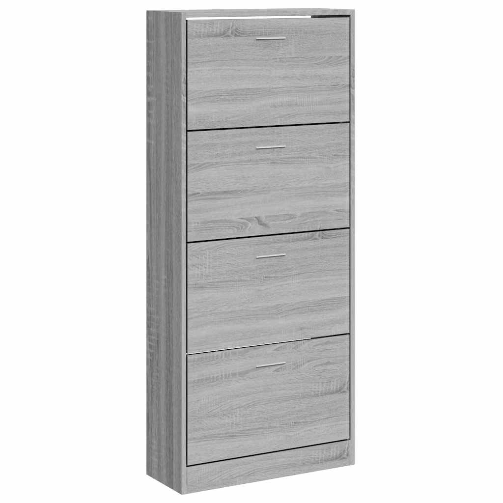 Schuhschrank Grau Sonoma 63x24x147 cm Holzwerkstoff