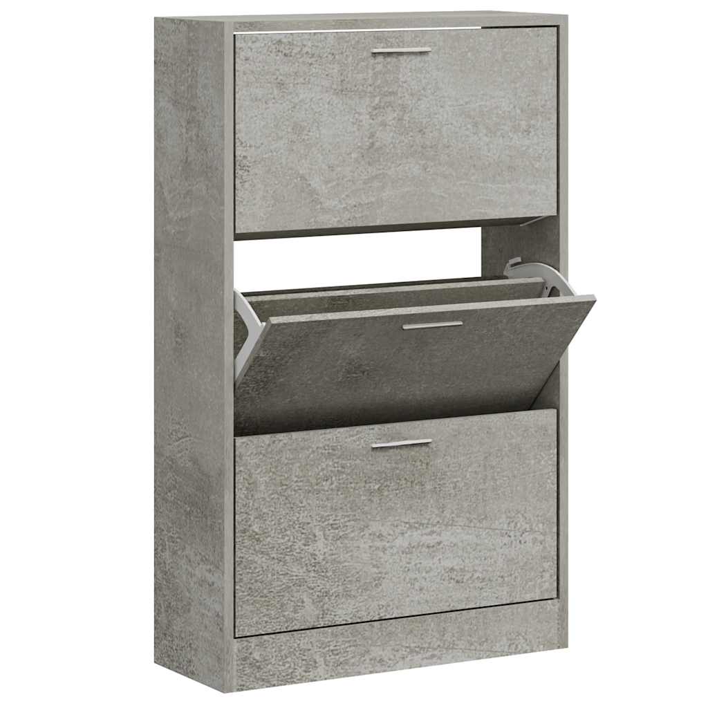 Schuhschrank Betongrau 63x24x103 cm Holzwerkstoff