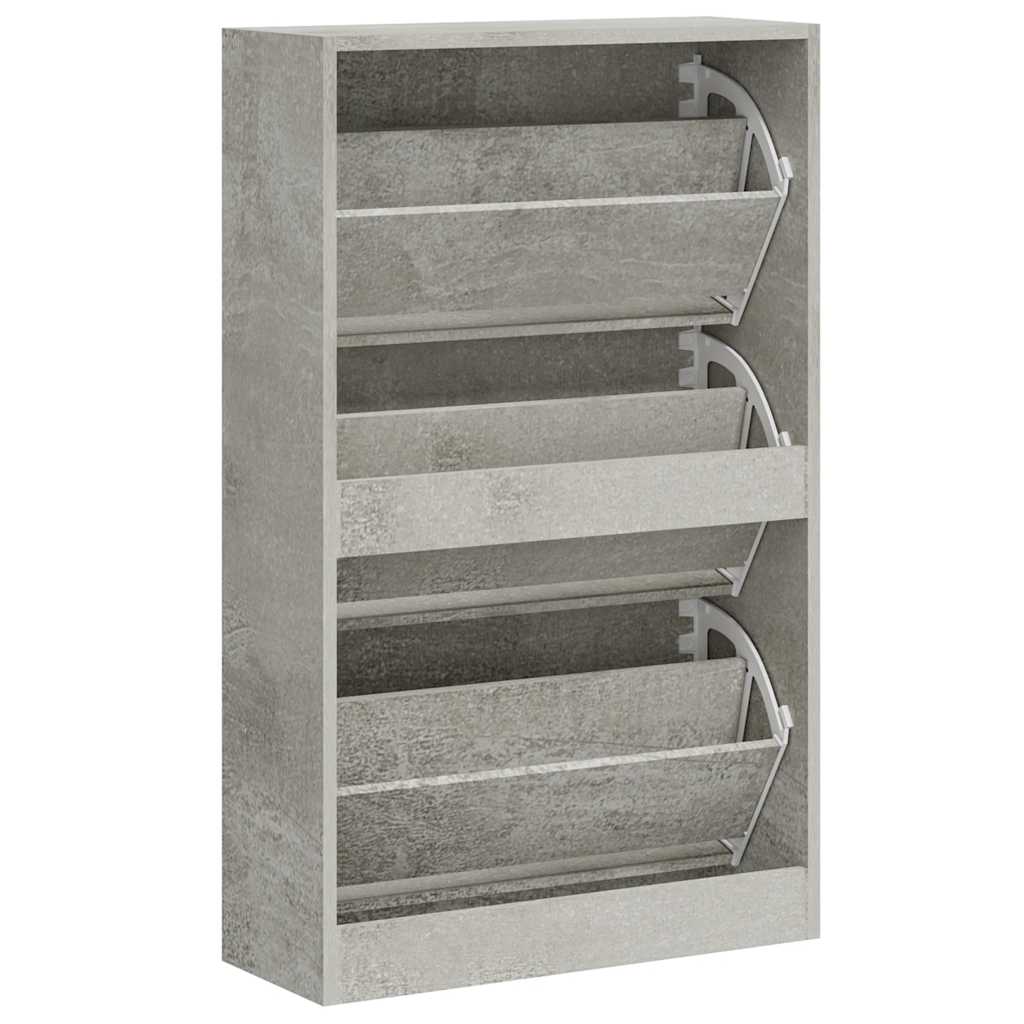 Schuhschrank Betongrau 63x24x103 cm Holzwerkstoff