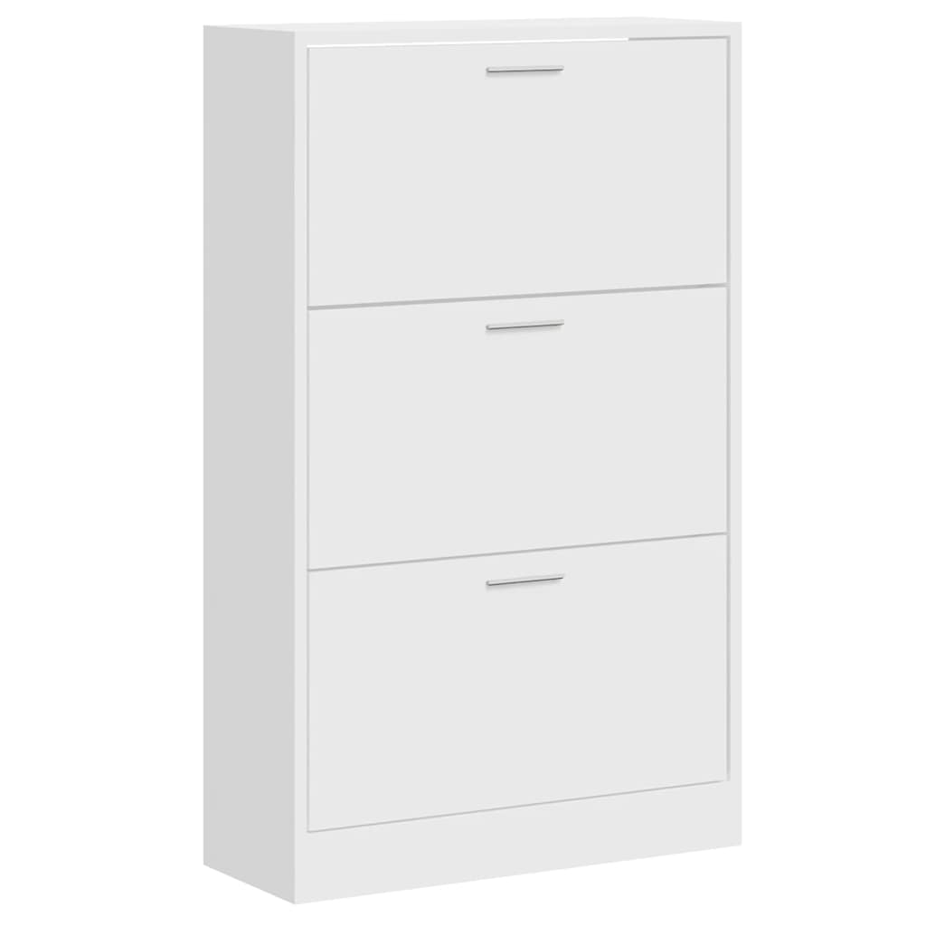 Schuhschrank Hochglanz-Weiß 63x24x103 cm Holzwerkstoff